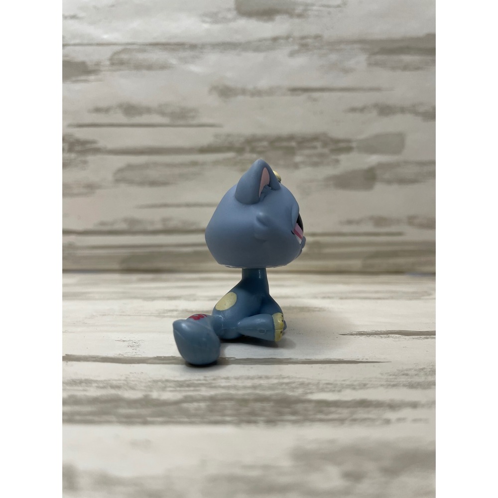 Littlest Pet Shop Bon Bon Tabby Cat Blue Gray Pink Yellow #1155 Kitten RARE LPS - Picture 3 of 9